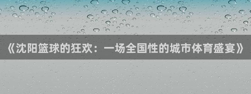  星空体育入口官网：《沈阳篮球的狂欢：一场全国性的城市体育盛宴
